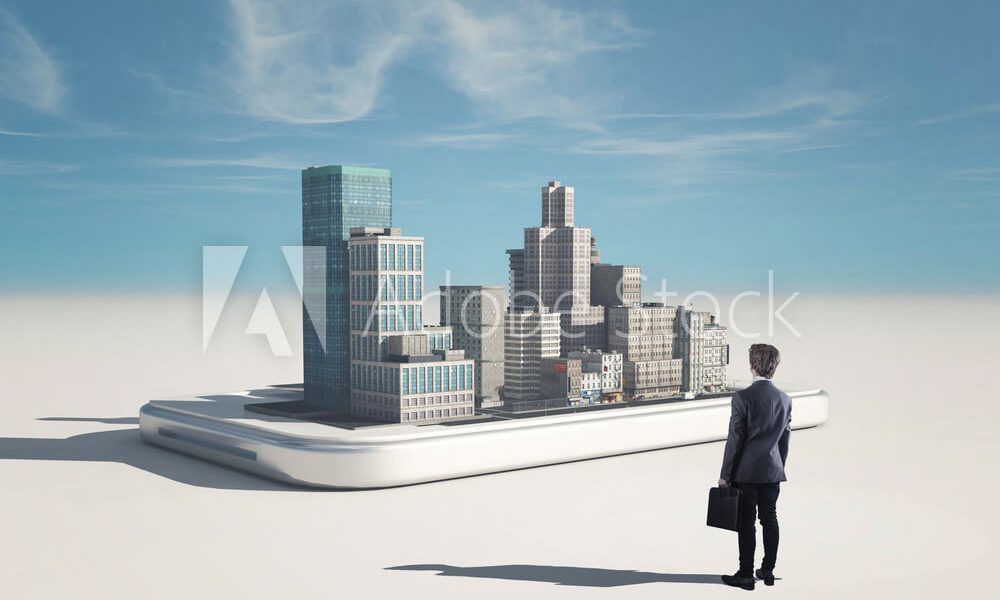 virtual office cityscape